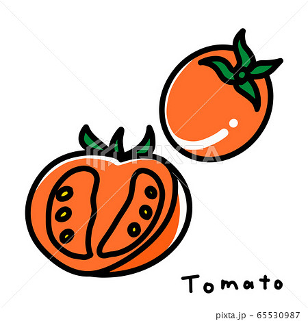 トマトの手書き風イラストのイラスト素材