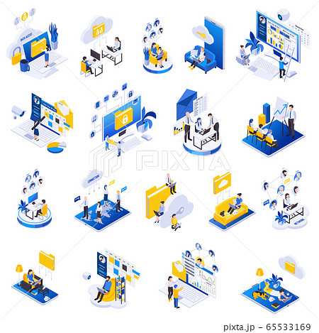 Remote Management Isometric Icons Remote Management Isometric Icons 65533169