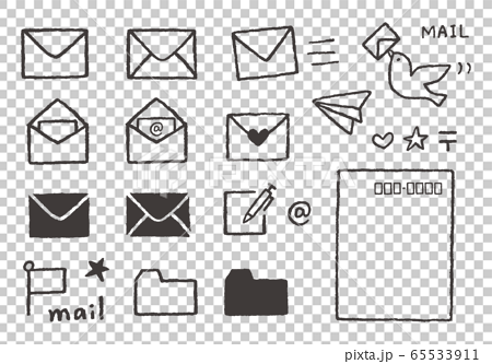 Hand Drawn Icons Related To Mail And Letters Stock Illustration