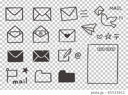 Hand Drawn Icons Related To Mail And Letters Stock Illustration