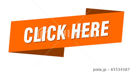 click here banner template. click here ribbon 65534387