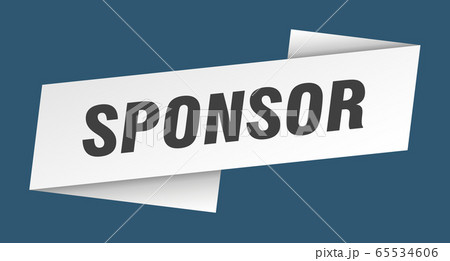 sponsor banner template. sponsor ribbon label sign 65534606