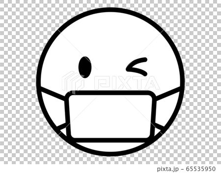 Nico-chan mask mark (wink) monochrome Nico-chan mask mark (wink) monochrome 65535950