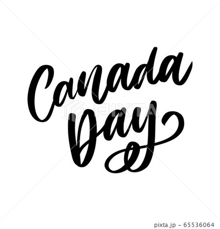 Happy Canada Day Hand Drawn Calligraphy Pen Brush 65536064
