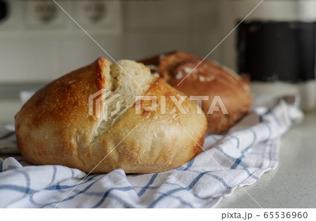 fresh loaf of homemade bread, food closeup 65536960