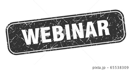 webinar stamp. webinar square grungy black sign. 65538309