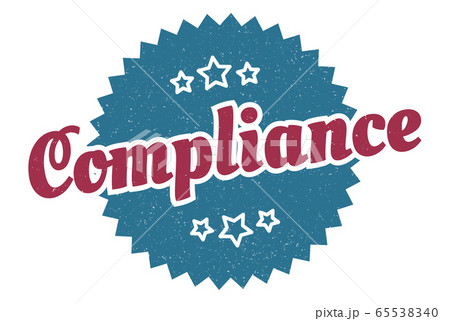 compliance sign. compliance round vintage retro 65538340