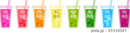 テイクアウトのドリンクのイラスト-セット-TO GO.eps テイクアウトのドリンクのイラスト-セット-TO GO.eps 65539307