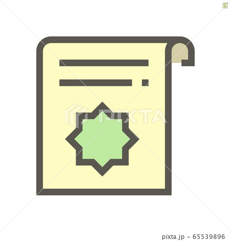 Certificate vector icon design, 48X48 pixel 65539896