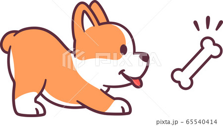 Funny dog with bone 65540414
