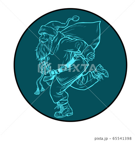 Santa Claus is running. New year and Christmas 65541398