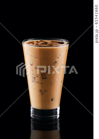 Coffee with ice isolated on black background Coffee with ice isolated on black background 65541660