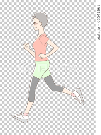 ランニング ジョギングする女性のイラスト素材