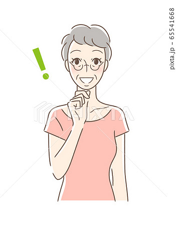 笑顔で納得する正面向きの女性 笑顔で納得する正面向きの女性 65541668
