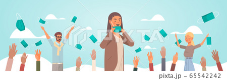people throwing medical masks coronavirus win...のイラスト素材 [65542242] - PIXTA