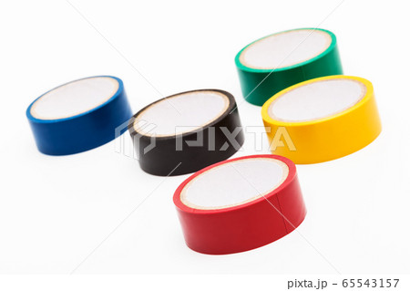 color adhesive tape on white background 65543157