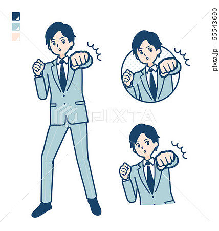 Simple Suit Businessman Punchのイラスト素材