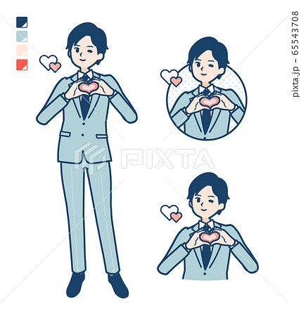 simple suit businessman_heart-mark-hand-sign 65543708