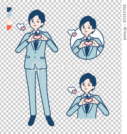 simple suit businessman_heart-mark-hand-sign 65543708