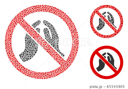 Uneven Stop Praying Hands Icon Mosaic 65543905