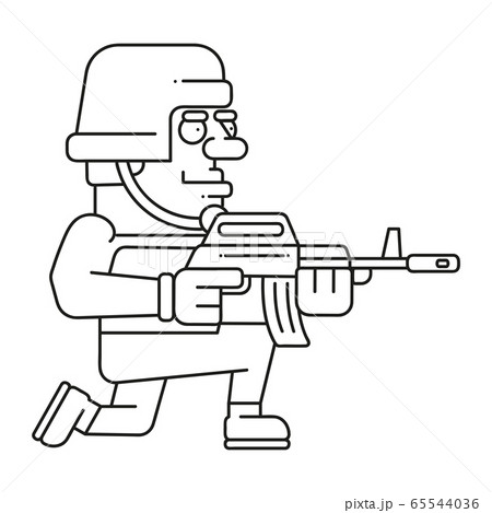 Soldier With Weapons Linear Drawing Coloring Book Soldier With Weapons Linear Drawing Coloring Book 65544036