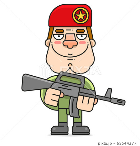 Soldier In A Red Beret. Cartoon Soldier Red Beret 65544277