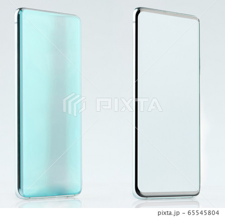 Side view of generic green smartphone Side view of generic green smartphone 65545804