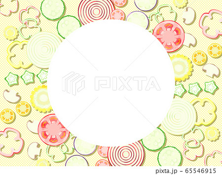 輪切り夏野菜のイラスト背景 輪切り夏野菜のイラスト背景 65546915