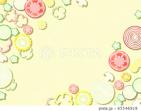 輪切り夏野菜のイラスト背景 65546919