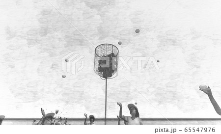 学校 運動会 玉入れ 観客無し 建物無し イラスト39 学校 運動会 玉入れ 観客無し 建物無し イラスト39 65547976