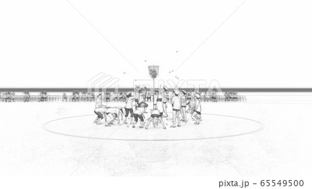 学校　運動会　玉入れ　観客有り　建物無し　イラスト41 65549500