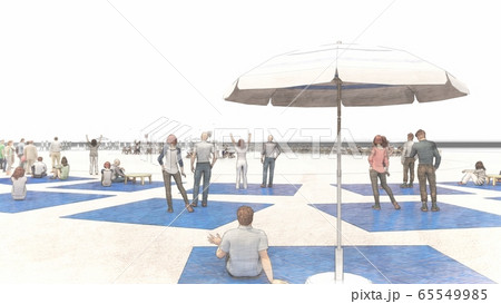 学校　運動会　玉入れ　観客有り　建物無し　イラスト15 65549985