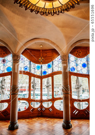 Casa batllo extraordinary interior in Barcelona - was designed by Antoni Gaudi Casa batllo extraordinary interior in Barcelona - was designed by Antoni Gaudi 65551696