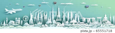 Travel landmarks architecture world with turquoise 65551718