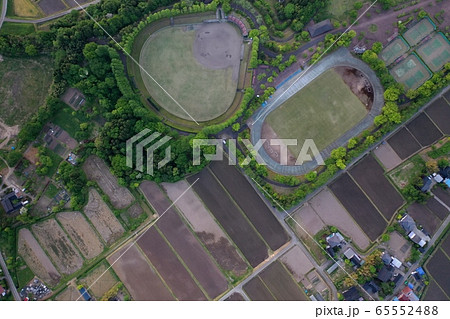 立山町総合公園付近の上空の様子 富山県立山町 立山町総合公園付近の上空の様子 富山県立山町 65552488