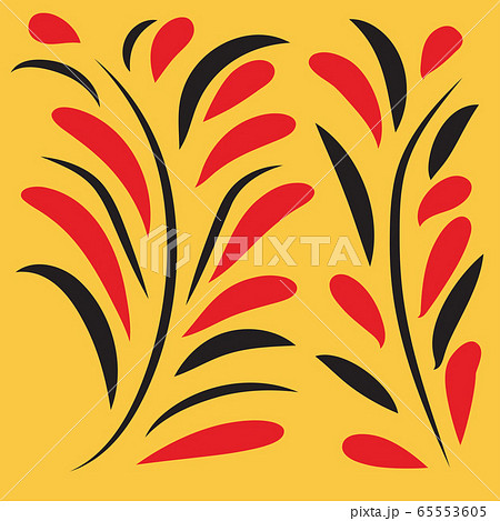 seamless pattern with flowers and leaves hohloma 65553605