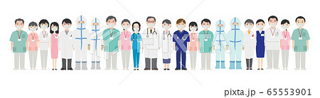 たくさんの医療従事者たち(マスク)2 たくさんの医療従事者たち(マスク)2 65553901