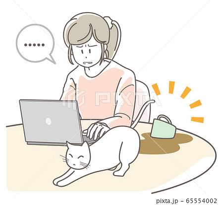 テレワークのトラブル_ペット テレワークのトラブル_ペット 65554002
