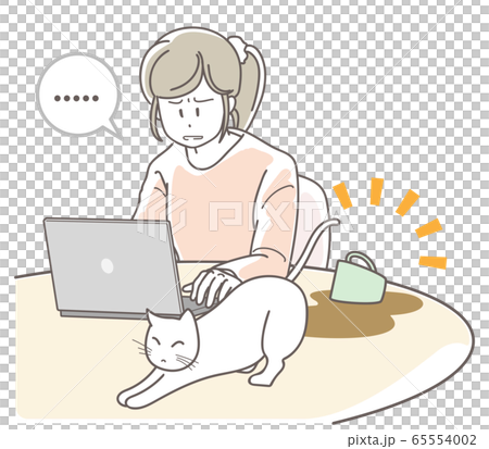 テレワークのトラブル_ペット テレワークのトラブル_ペット 65554002