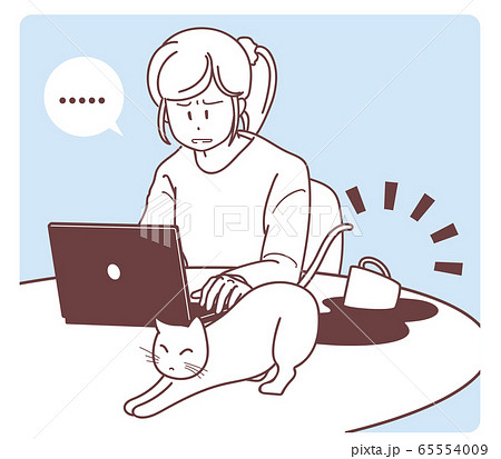 テレワークのトラブル_ペット 65554009