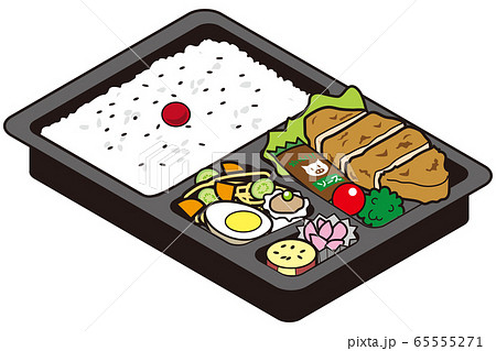 とんかつ弁当のイラスト素材