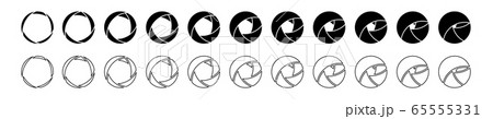 Camera lens diaphragm row with various aperture 65555331