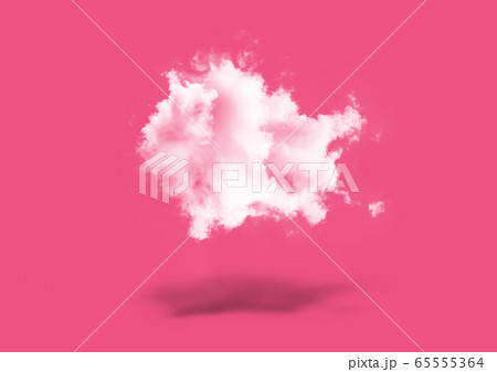 ピンクの背景と白い雲のイラスト素材