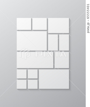 Vector empty collage thirteen frames, images photo 65555401