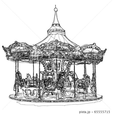 Merry Go Round In Parisのイラスト素材