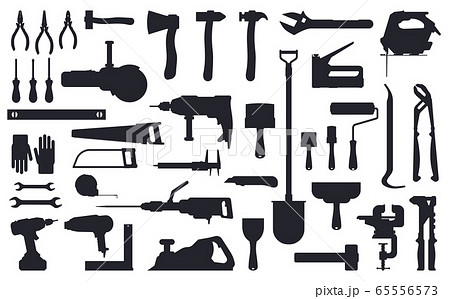 Tools Silhouette Working Construction And のイラスト素材 65556573 Pixta