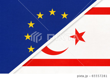 European Union or EU and Northern Cyprus national flag European Union or EU and Northern Cyprus national flag 65557281