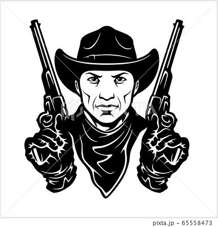 Gangster with a shotgun - Vector illustration isolated on white Gangster with a shotgun - Vector illustration isolated on white 65558473