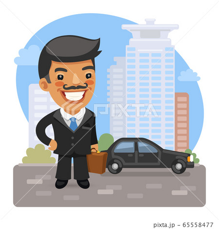 Cartoon Businessman on the Street 65558477