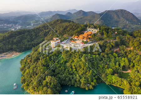 aerial view of Sun Moon Lake with Wen Wu temple aerial view of Sun Moon Lake with Wen Wu temple 65558921